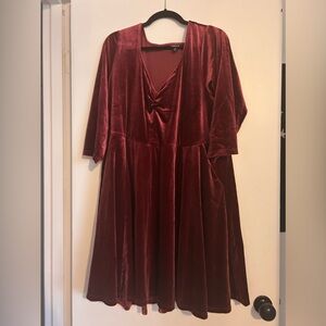 Velvet Maroon torrid dress - size 3